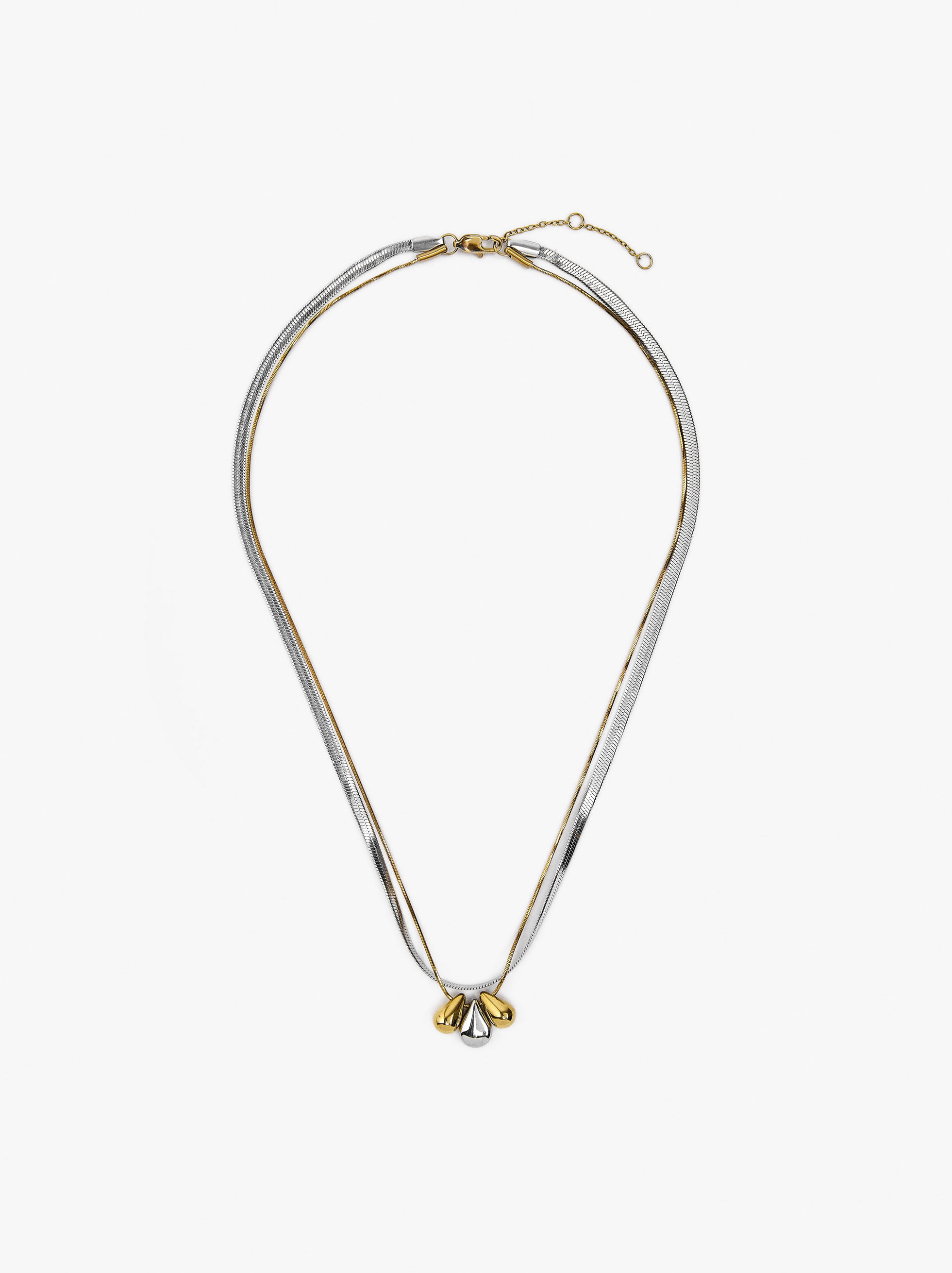 Set De Collares Con Lágrimas - Acero Inoxidable