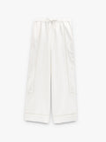 Pantalón Bordados Perforados Mezcla De Lino