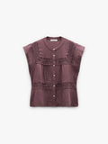 Blusa Con Detalles De Croché 100% Algodón