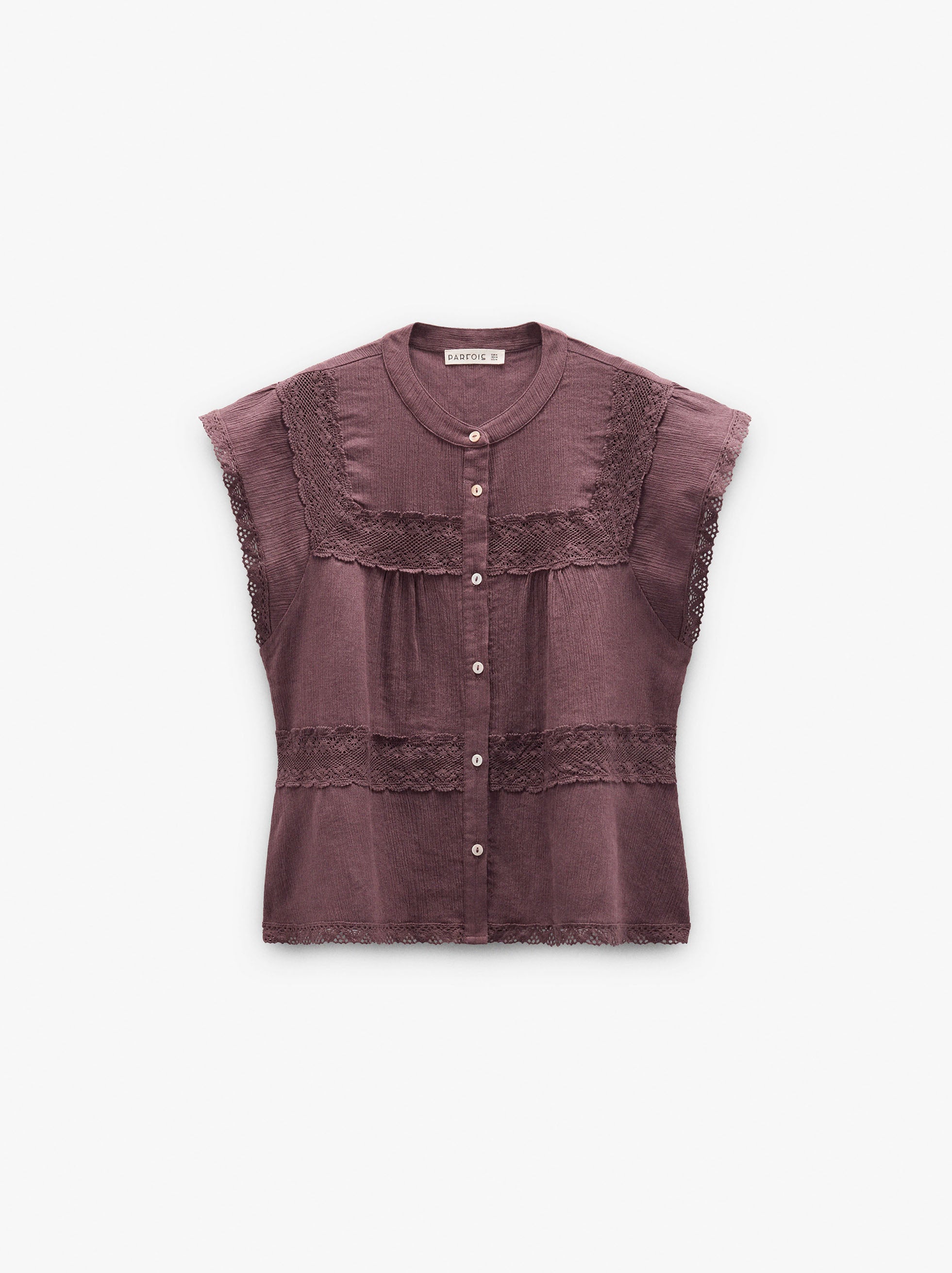 Blusa Con Detalles De Croché 100% Algodón