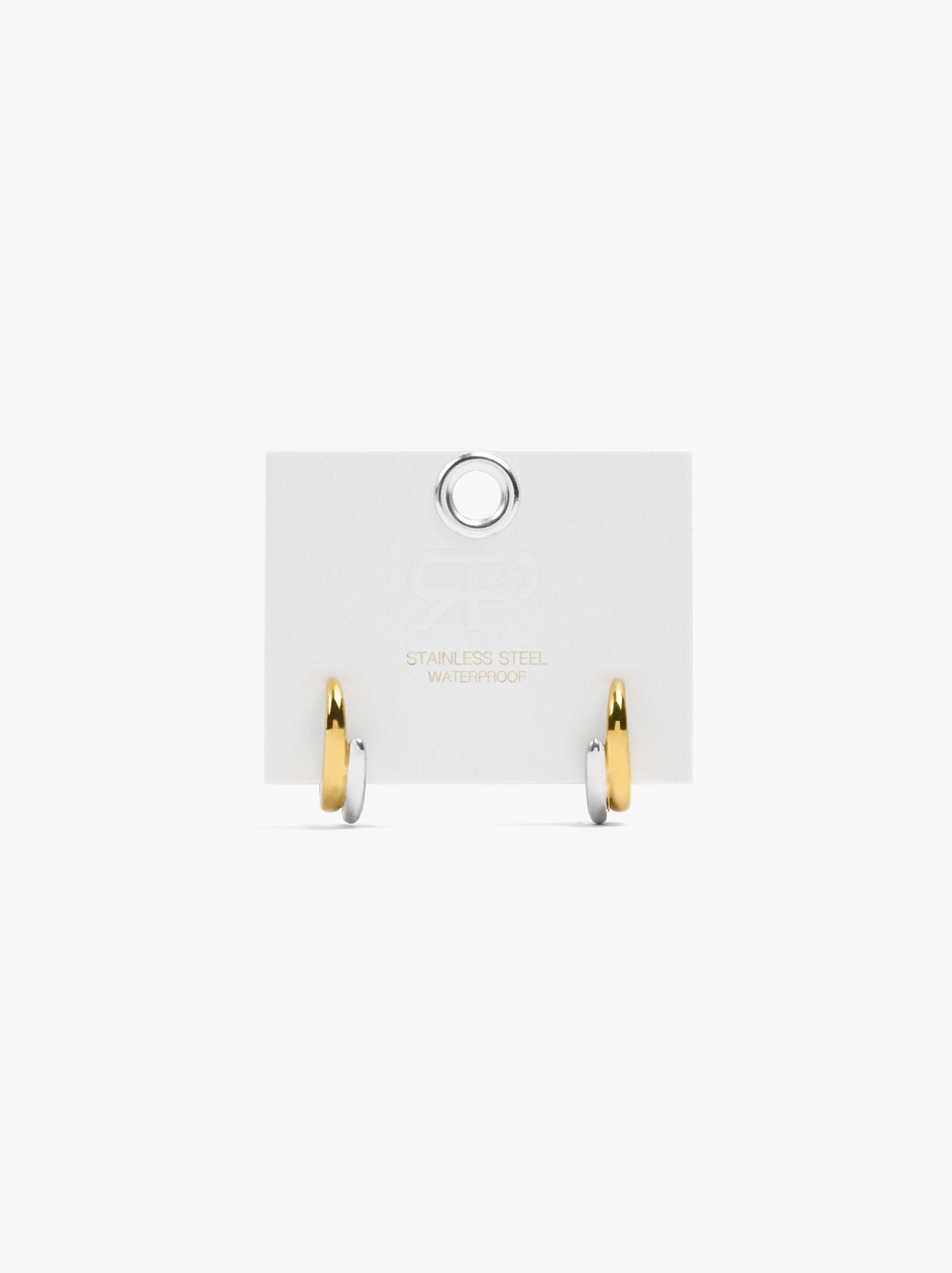 Aros Bicolor Con Efecto Doble - Acero Inoxidable