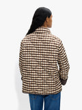 Abrigo Acolchado Cuello Y Puños De Cuadros