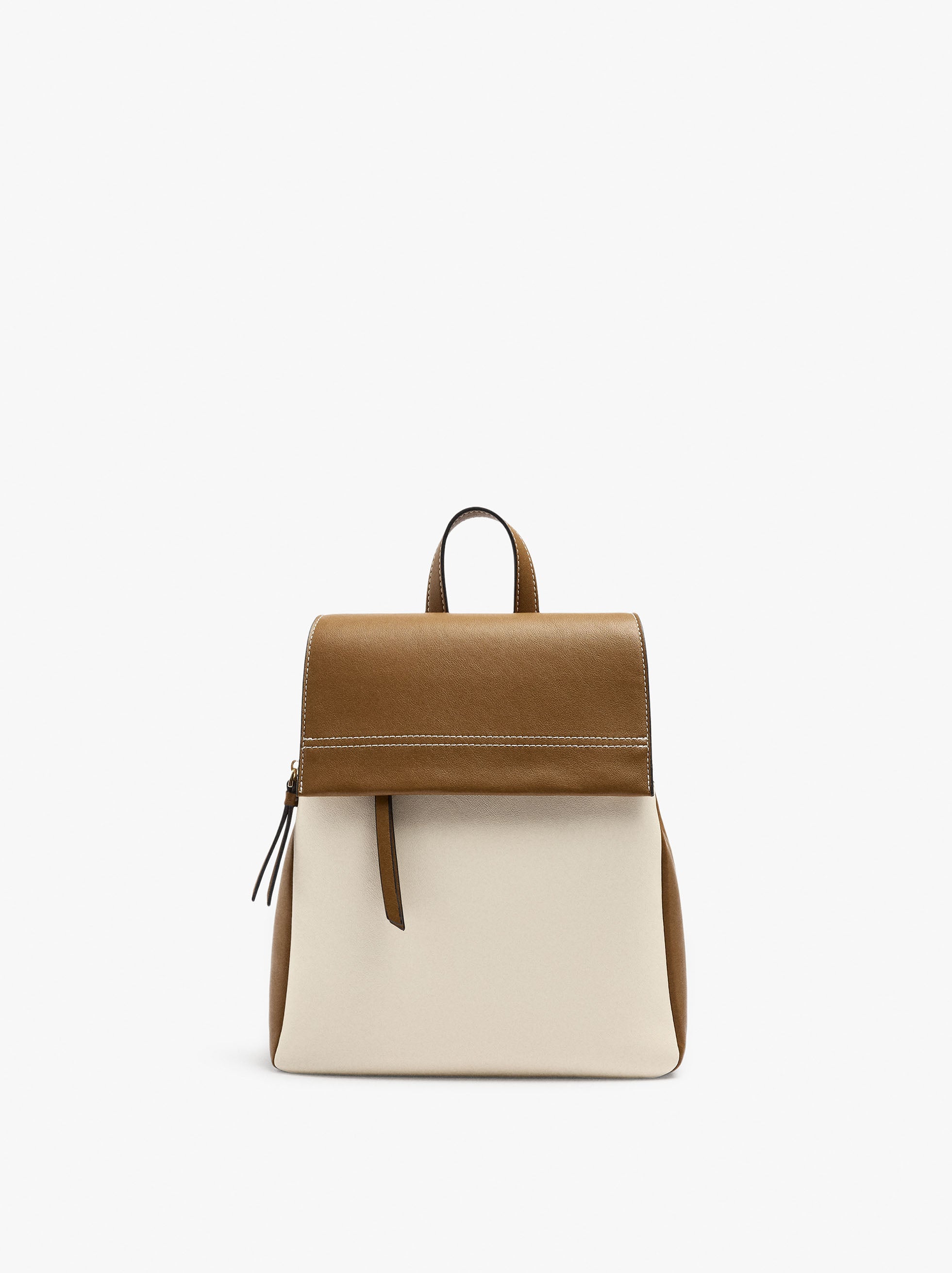 Mochila Color Block Con Solapa