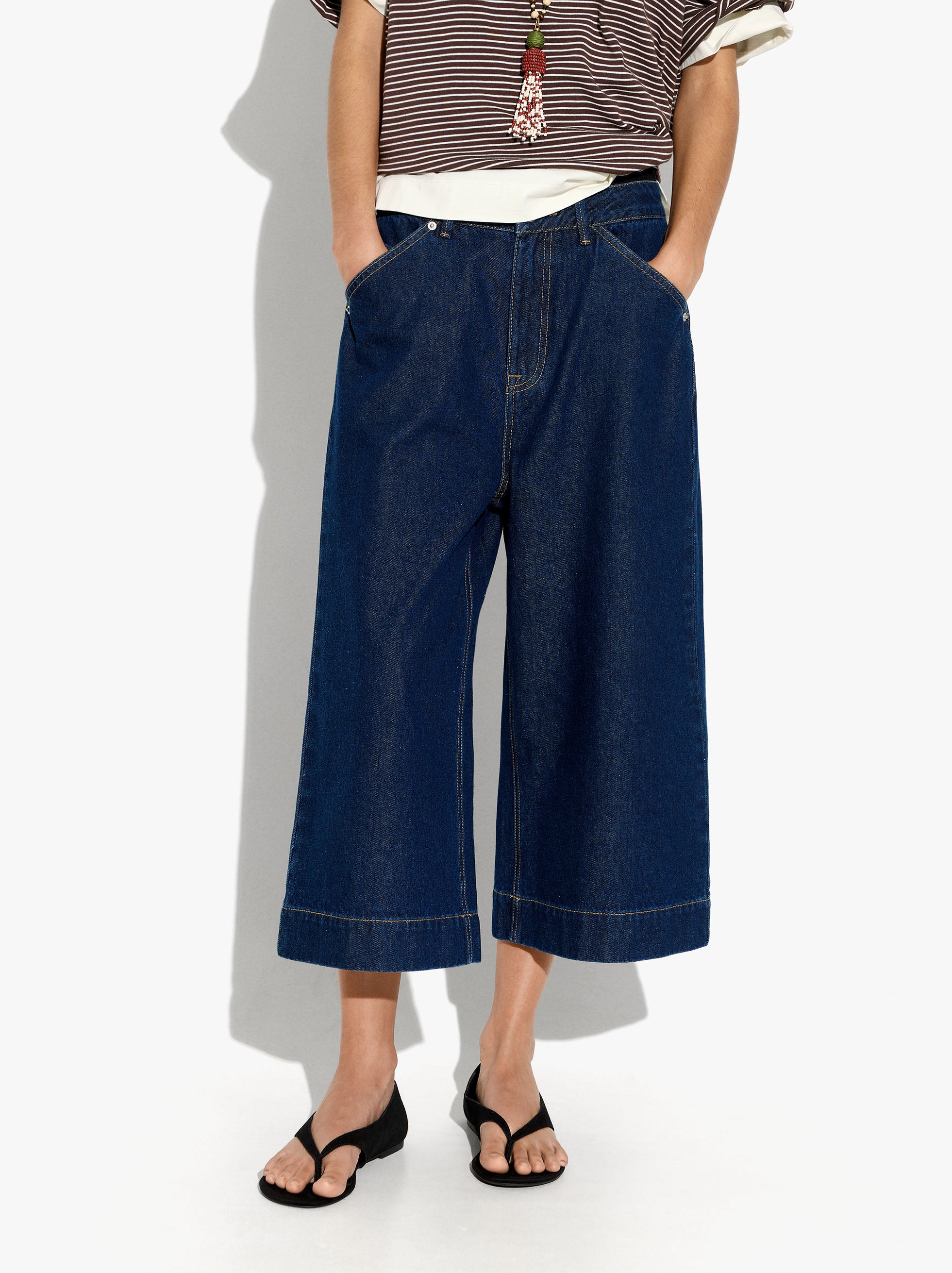 Pantalón Vaquero Cropped 100% Algodón