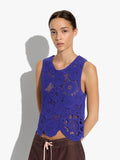 Top De Croché Floral 100% Algodón