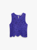 Top De Croché Floral 100% Algodón