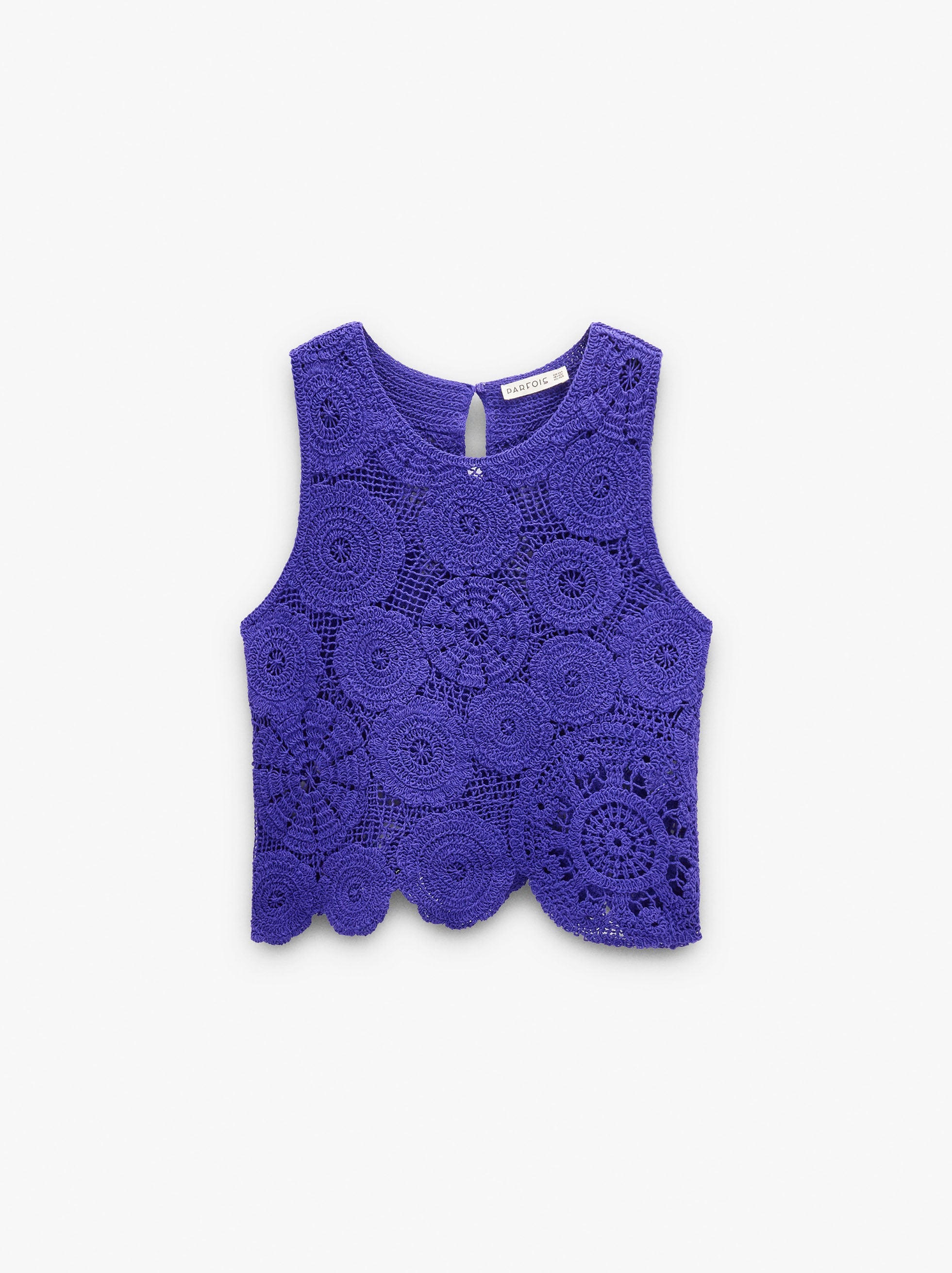 Top De Croché Floral 100% Algodón