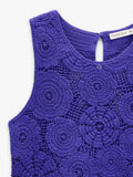 Top De Croché Floral 100% Algodón