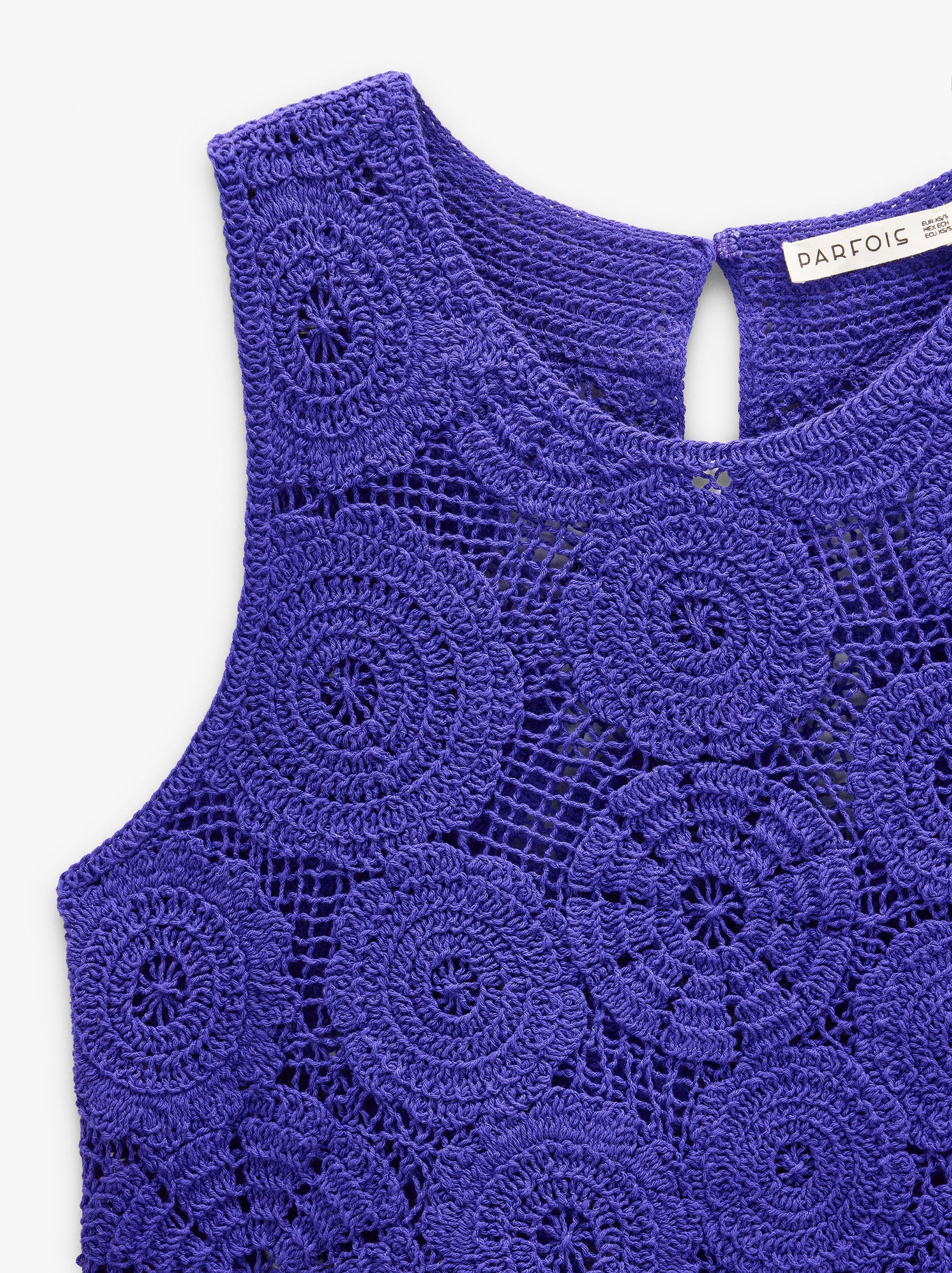 Top De Croché Floral 100% Algodón