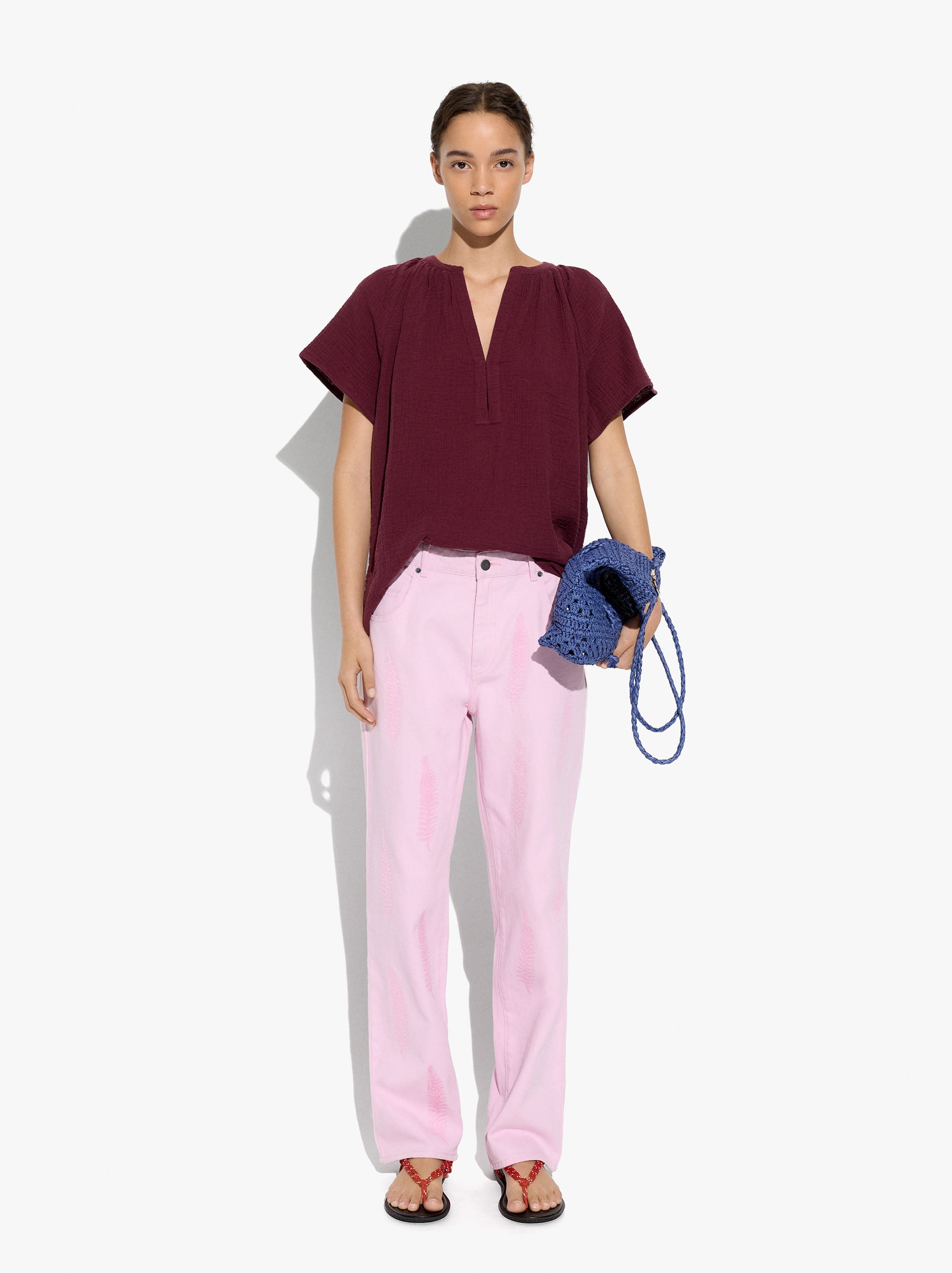 Blusa Efecto Arrugado 100% Algodón