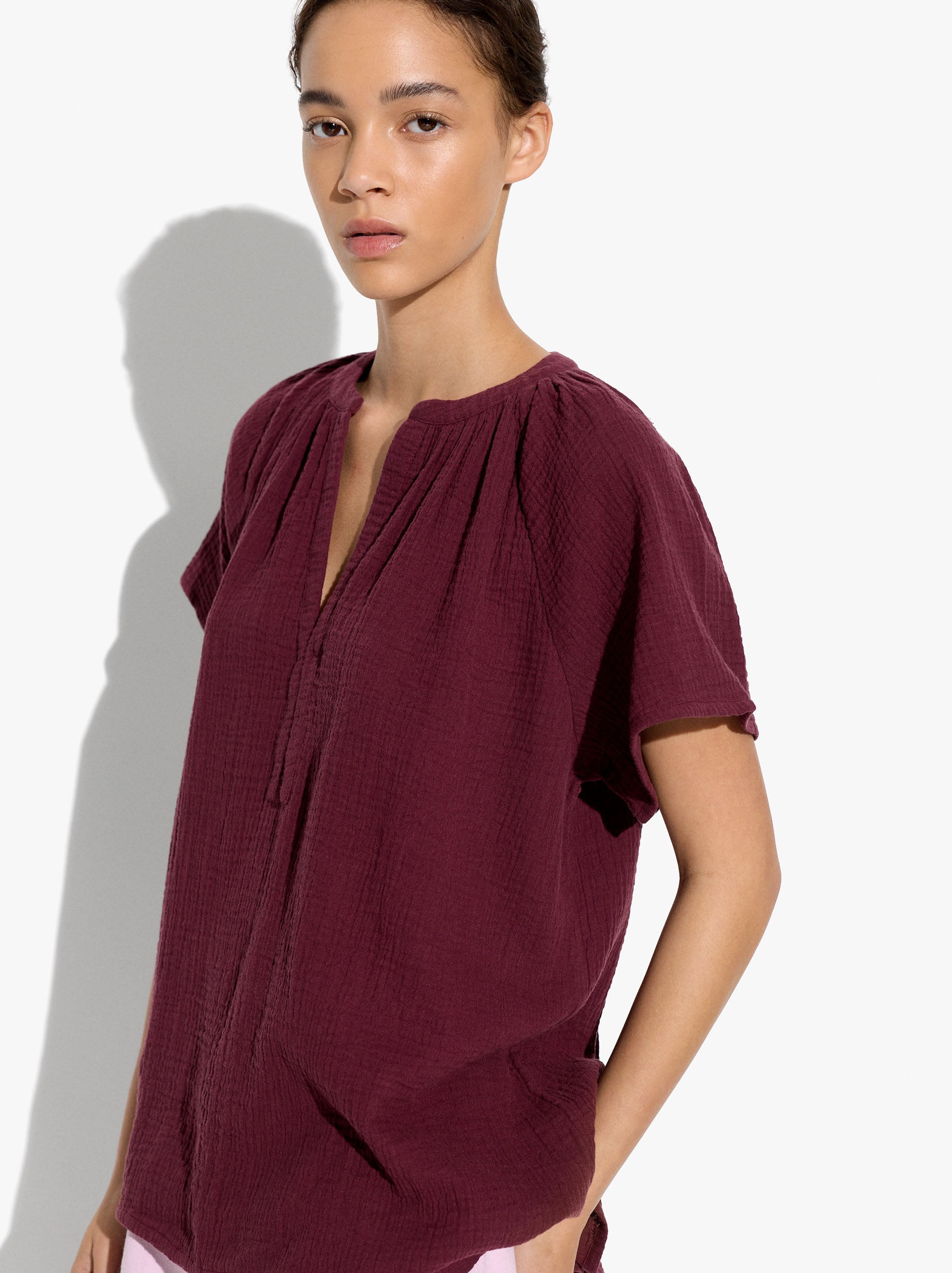 Blusa Efecto Arrugado 100% Algodón