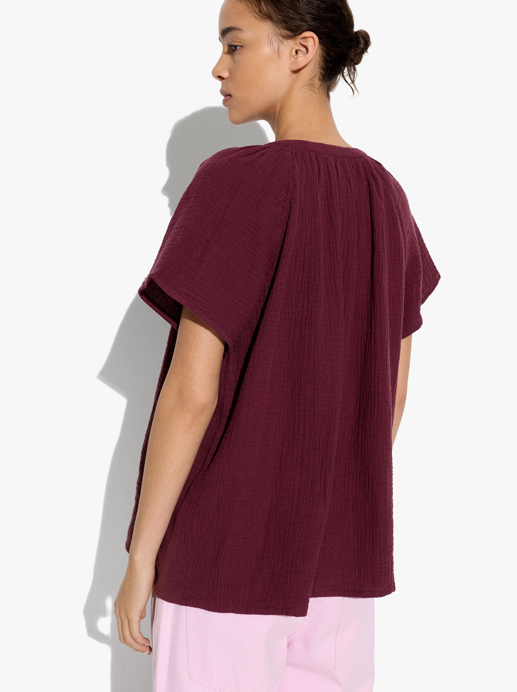 Blusa Efecto Arrugado 100% Algodón