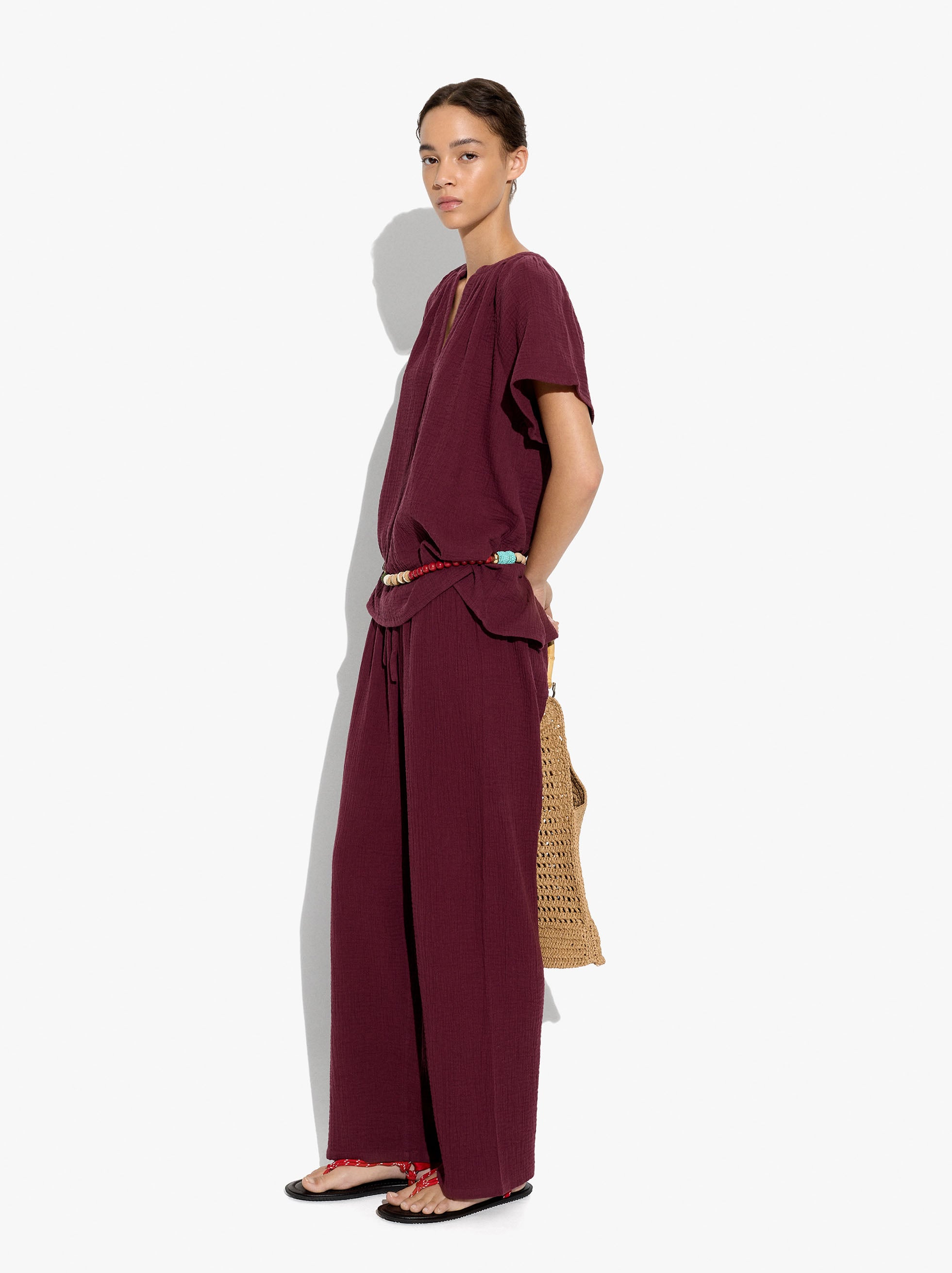 Pantalón Efecto Arrugado 100% Algodón