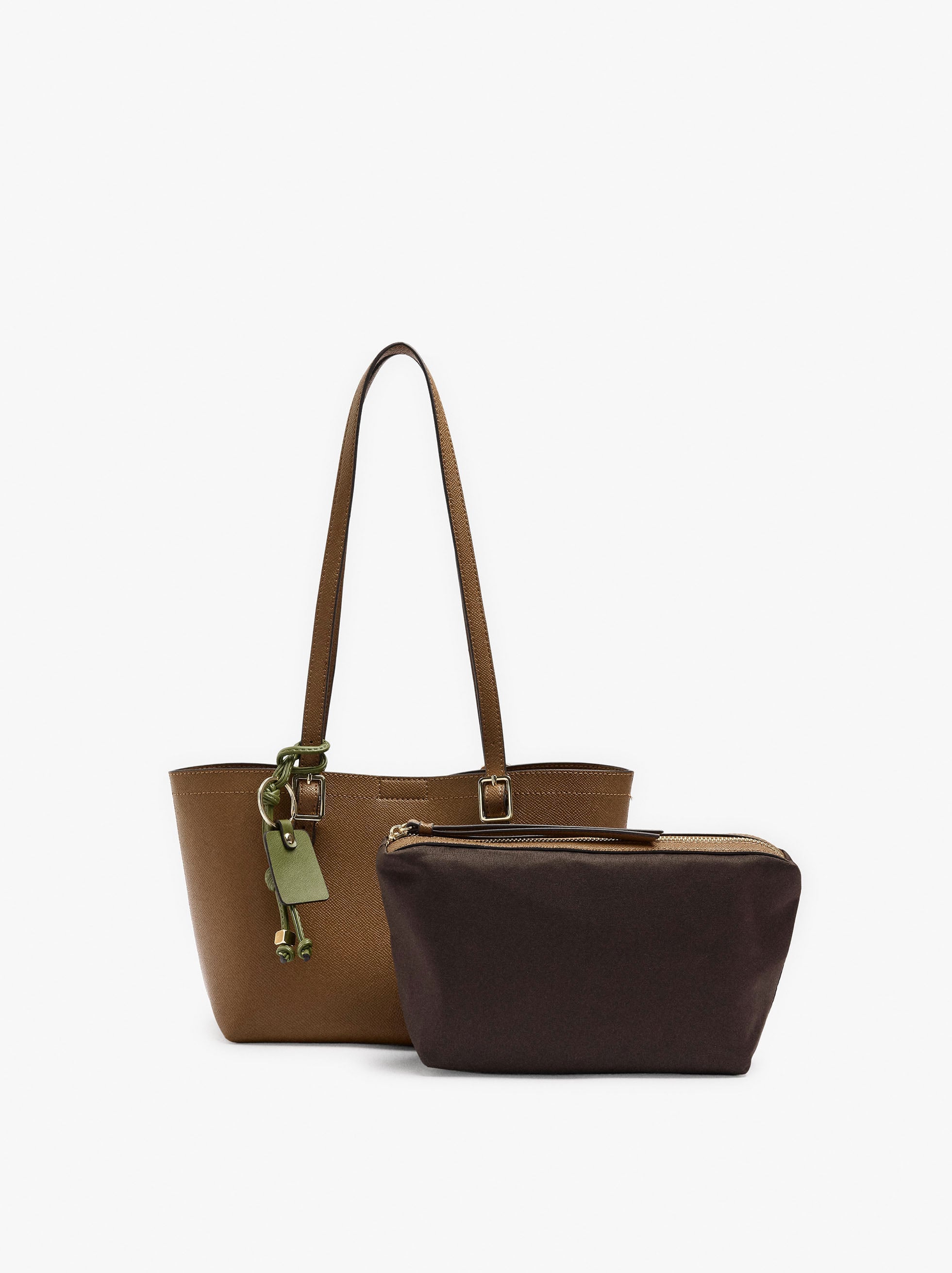 Bolso Tote Con Textura Y Bolsa Removible