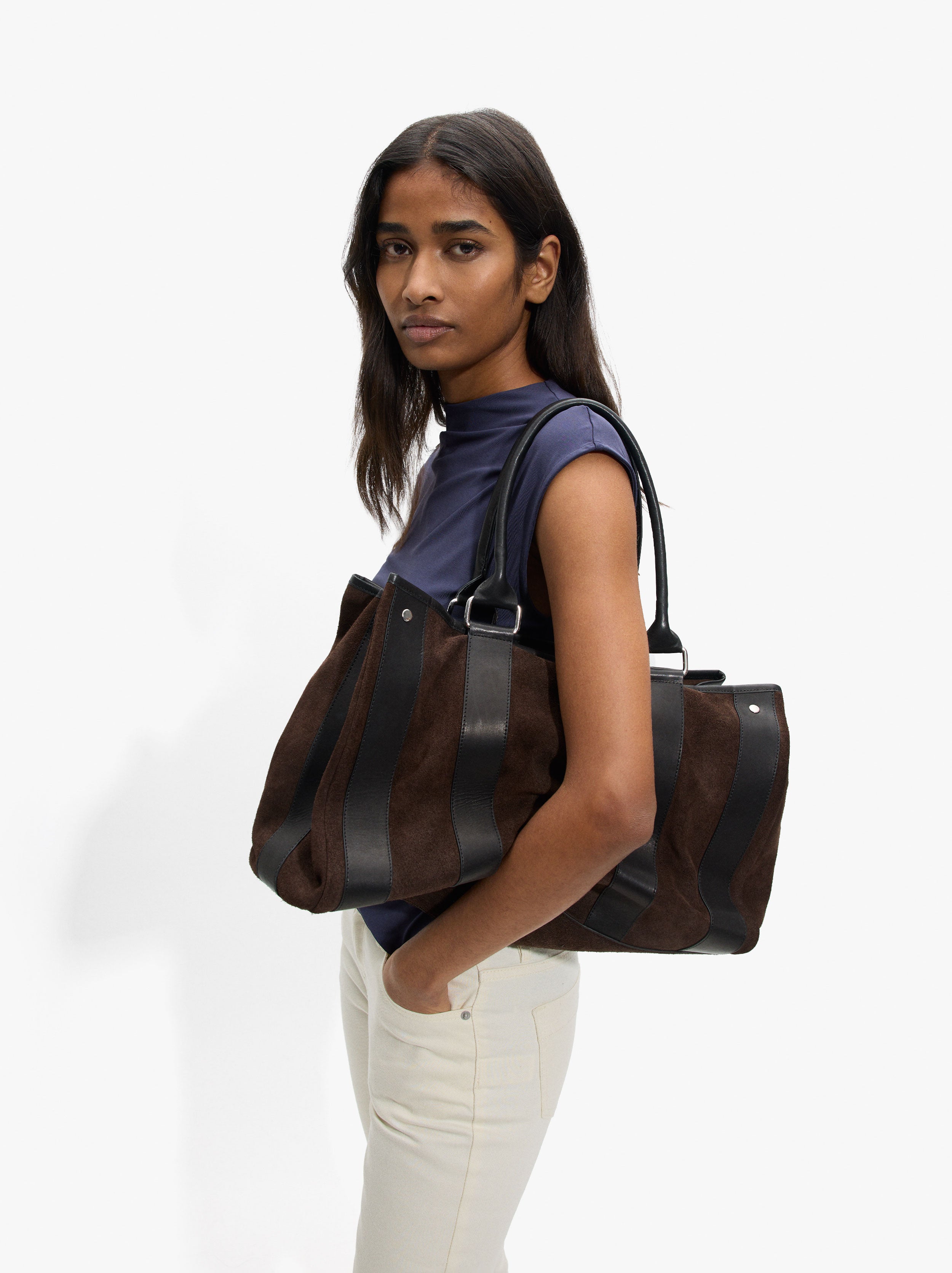 Bolso Shopper De Piel Con Asas L