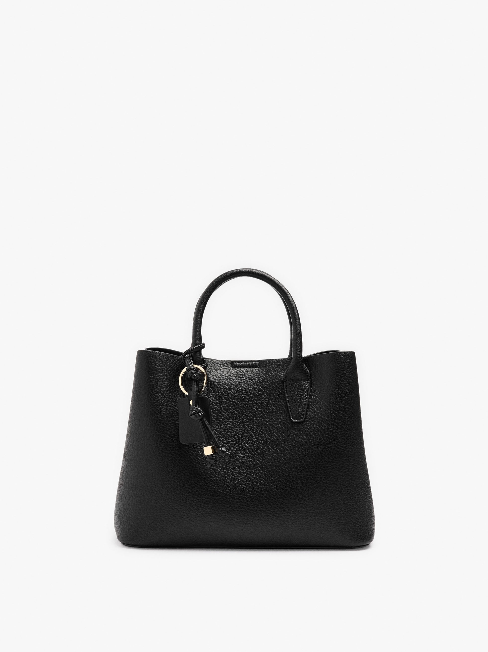 Bolso Tote Con Textura Y Penduro