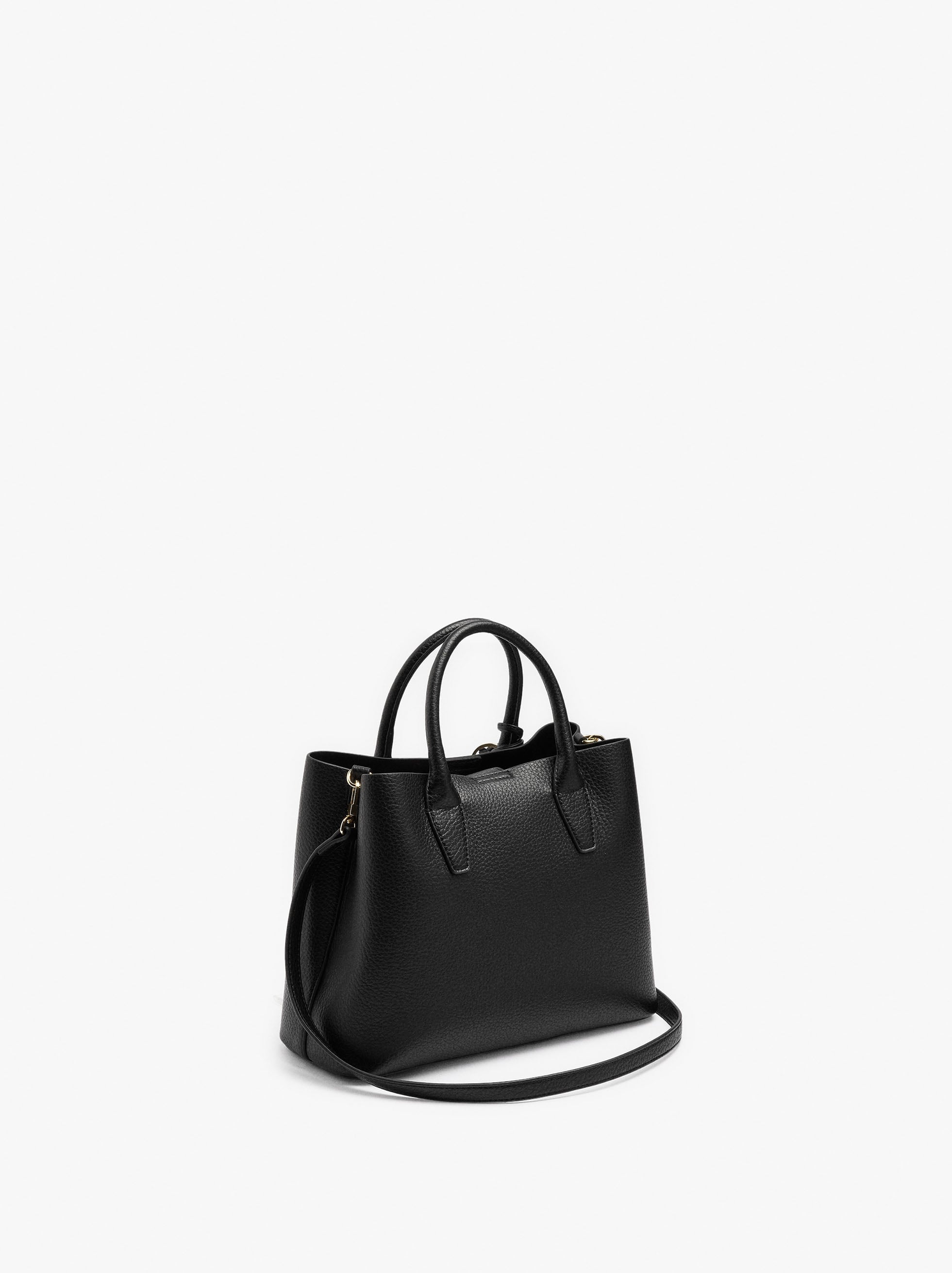 Bolso Tote Con Textura Y Penduro