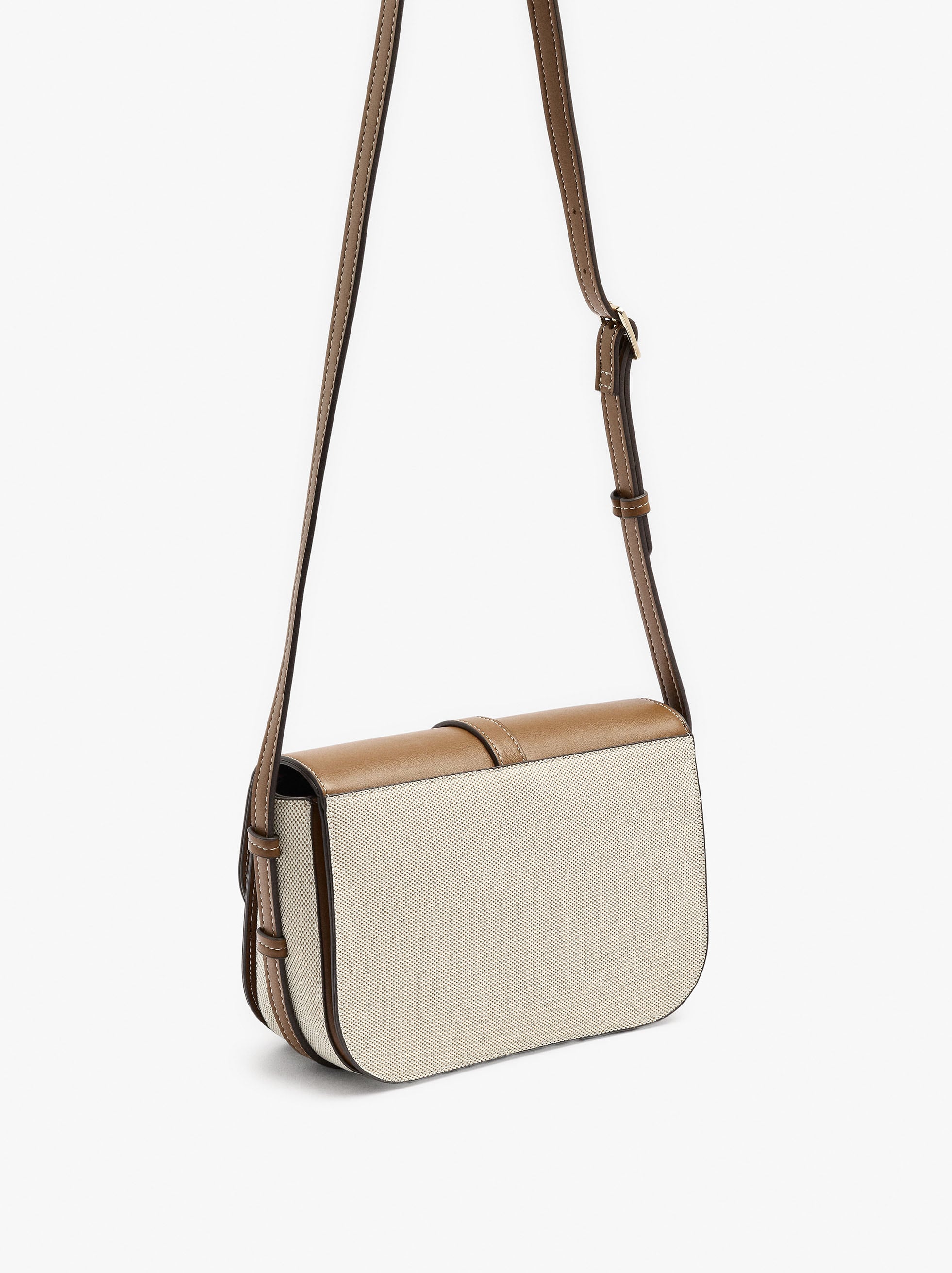 Bolso Bandolera De Lona Con Solapa