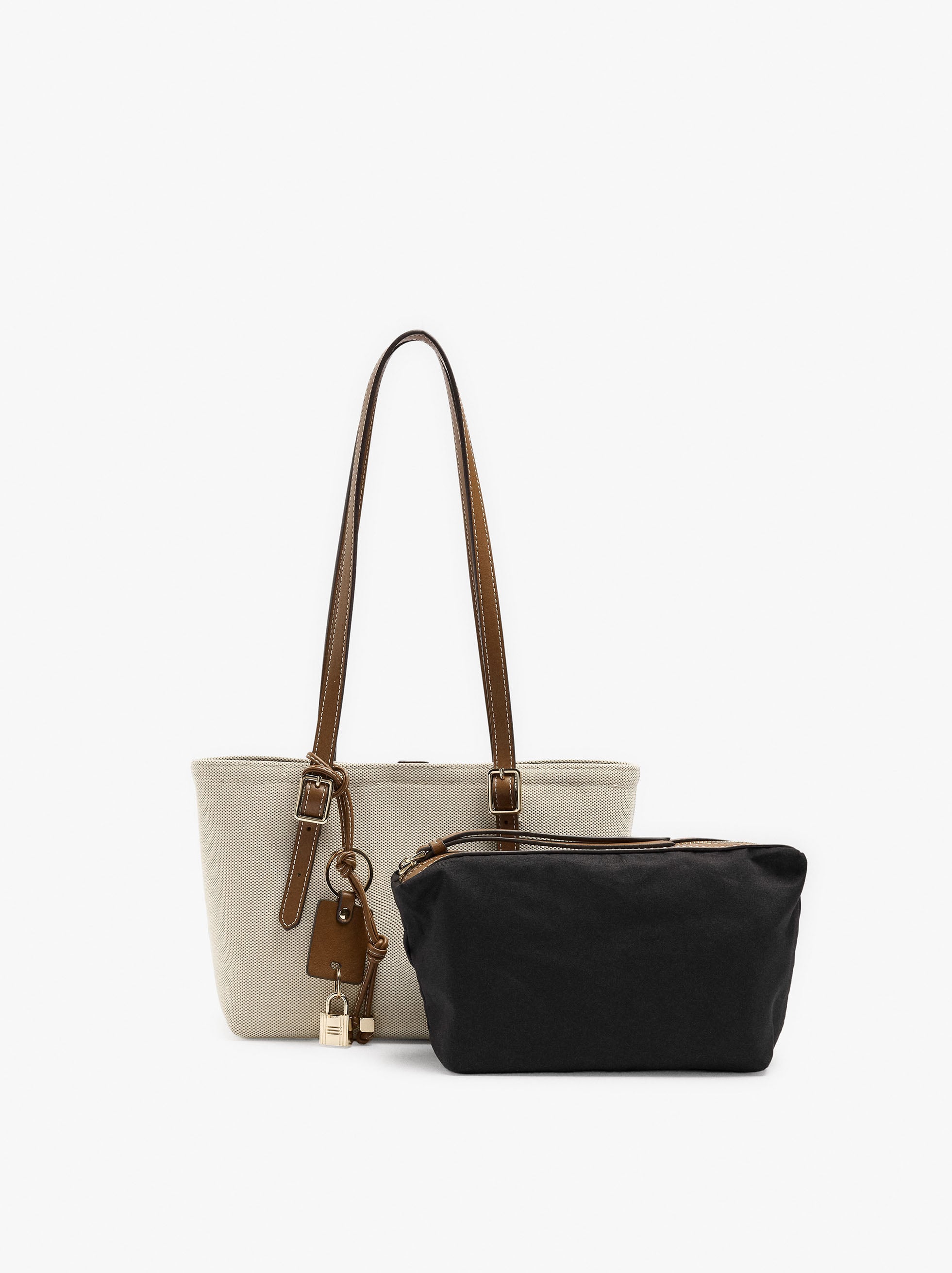 Bolso Tote De Lona Con Bolsa Removible