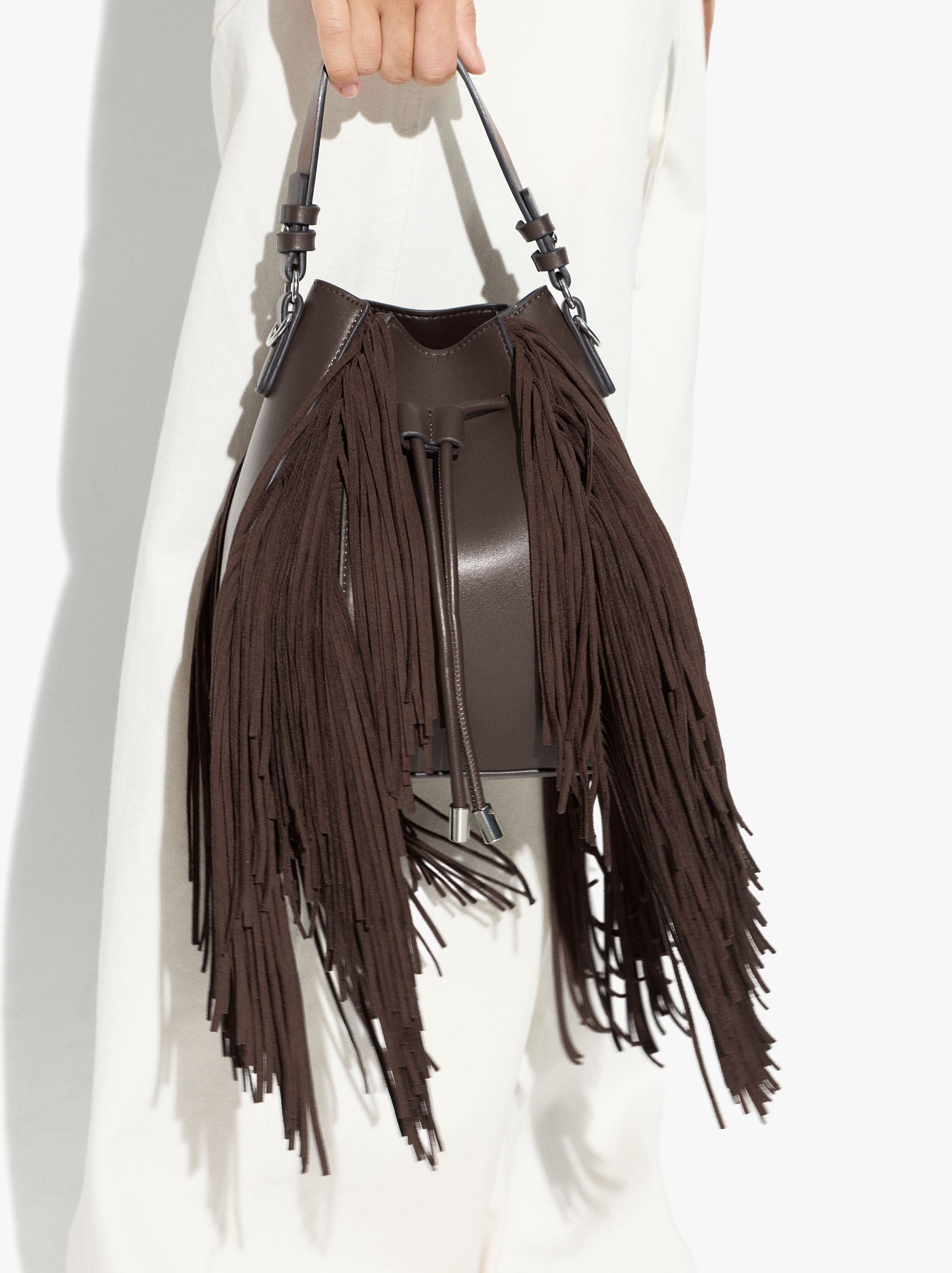 Bolso Bombonera Con Flecos Largos