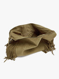 Bolso De Hombro Efecto Piel Con Flecos Largos
