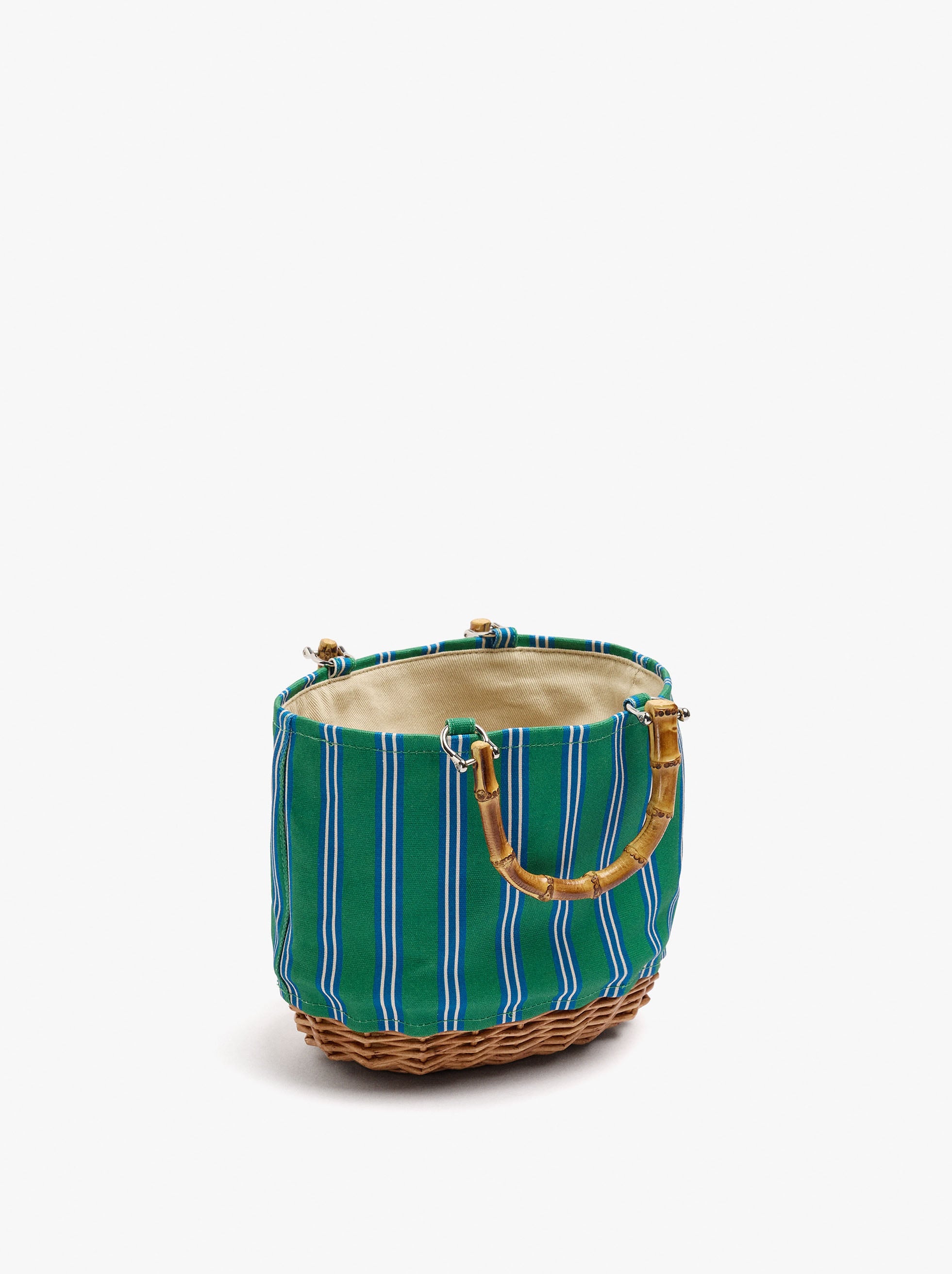Bolso Tote Con Base De Rattan M