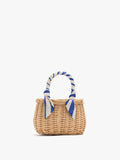Bolso Tote De Rattan Con Asa Trenzada