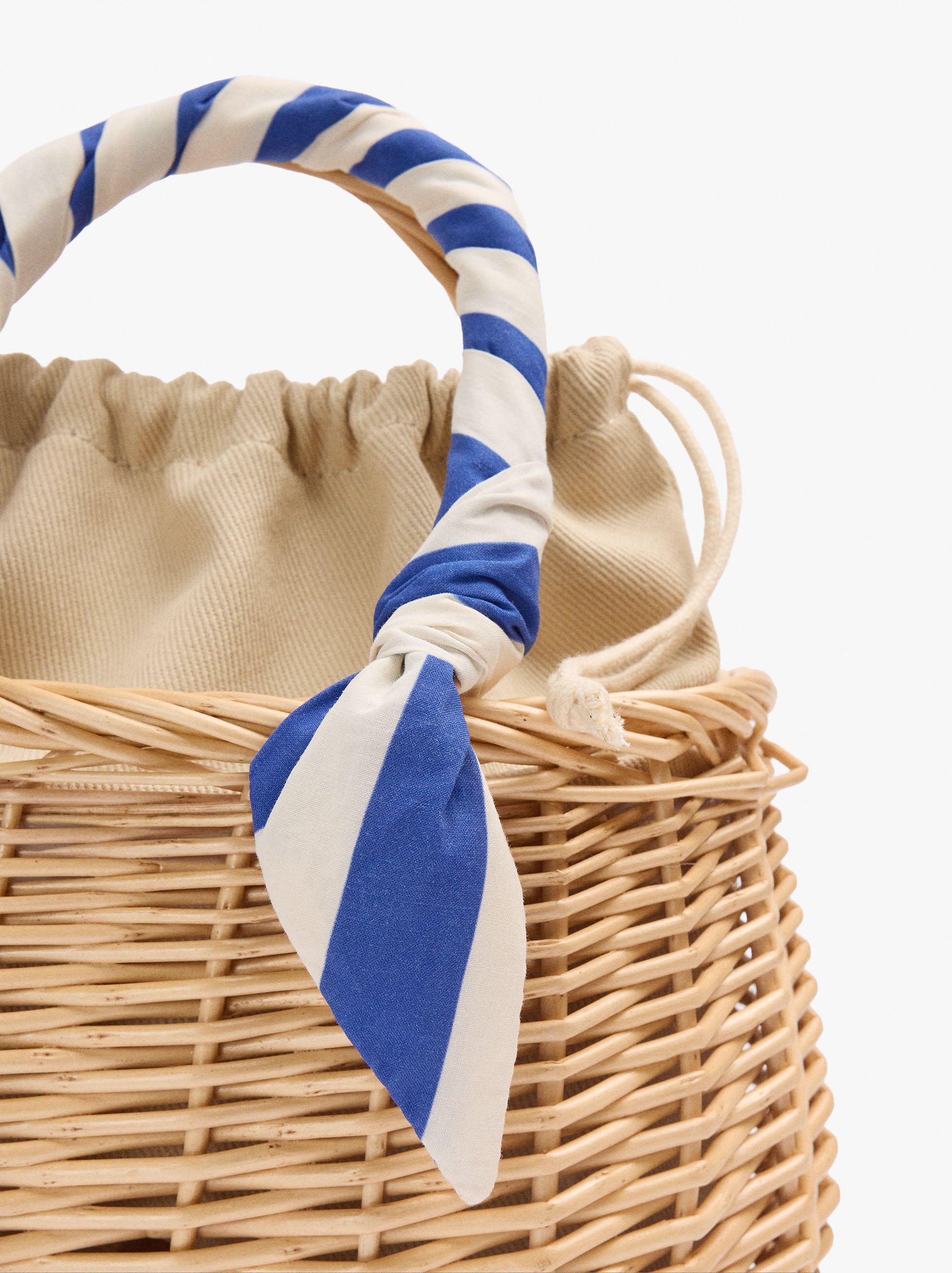 Bolso Tote De Rattan Con Asa Trenzada
