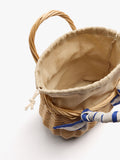 Bolso Tote De Rattan Con Asa Trenzada