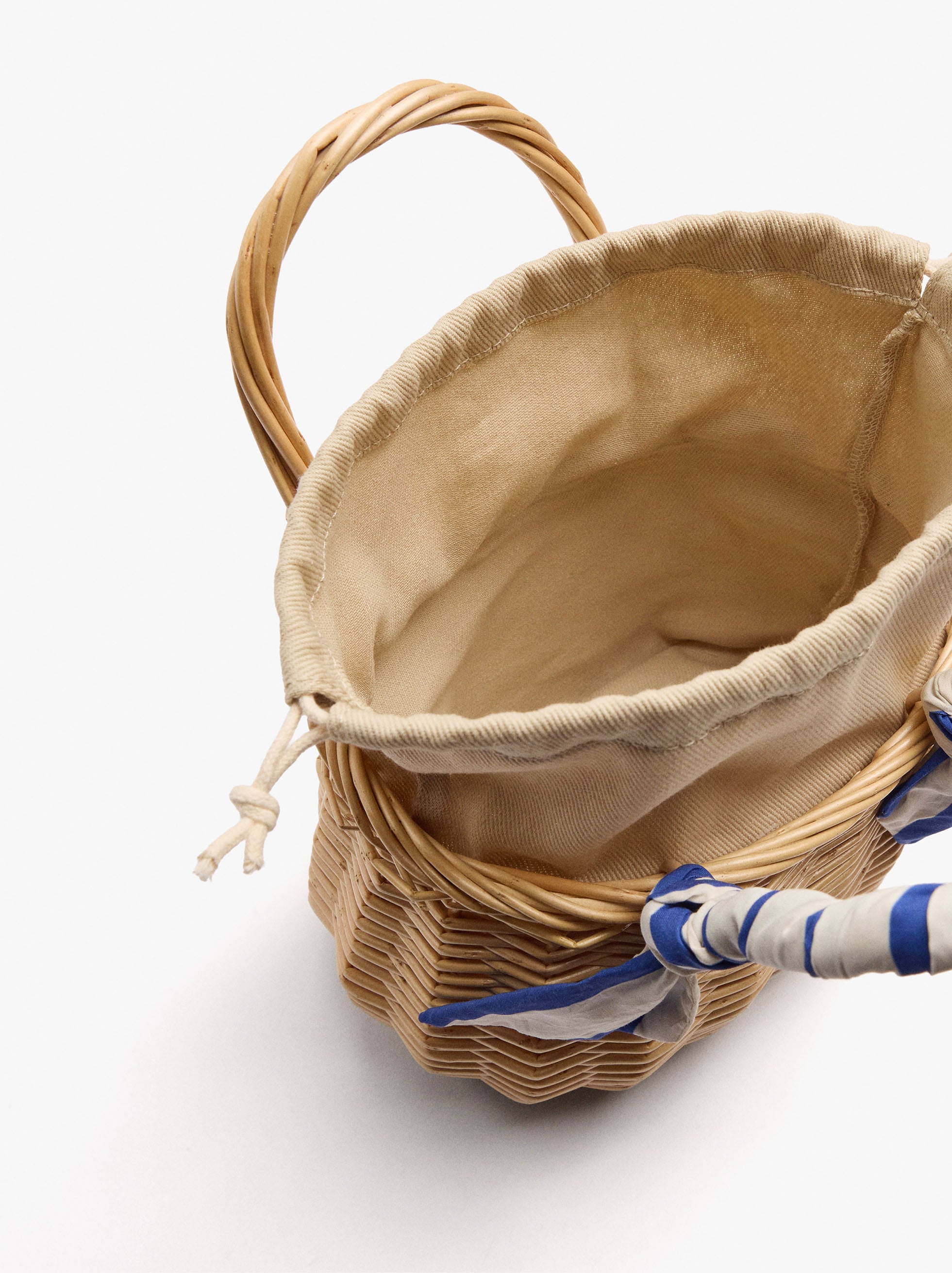 Bolso Tote De Rattan Con Asa Trenzada