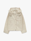 Chaqueta Con Capucha Estampado De Lunares