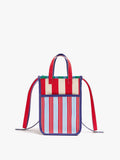 Bolso Tote Sarga Reversible A Rayas