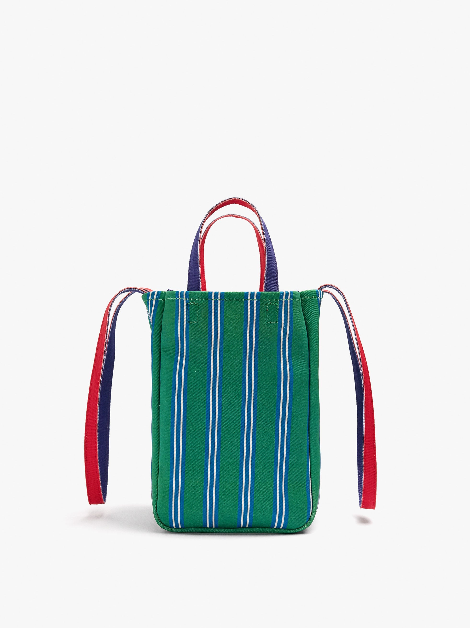 Bolso Tote Sarga Reversible A Rayas