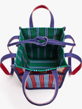 Bolso Tote Sarga Reversible A Rayas
