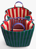 Bolso Tote Canvas Reversible A Rayas
