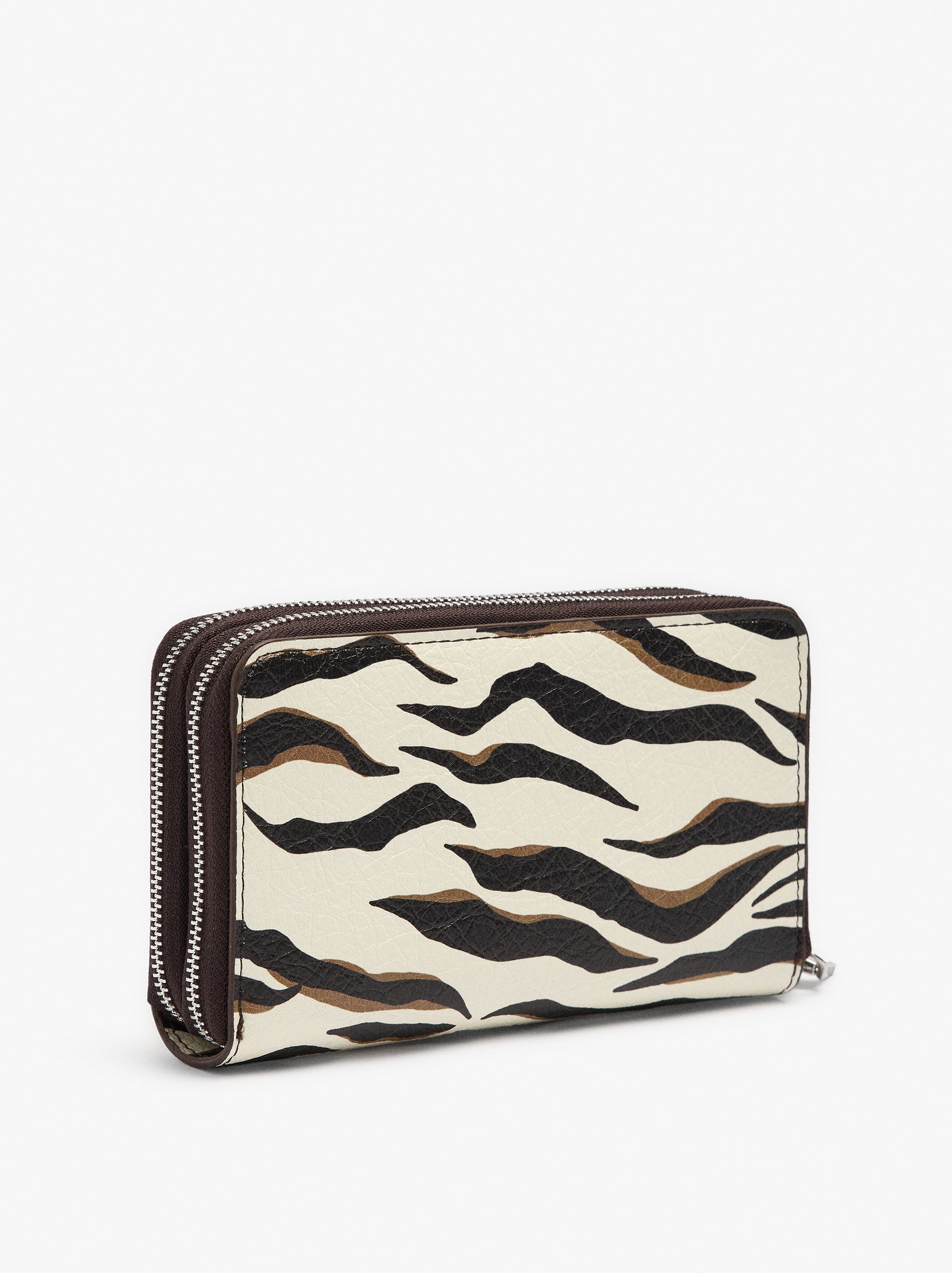 Cartera Con Cierre De Cremallera Doble Estampado Animal