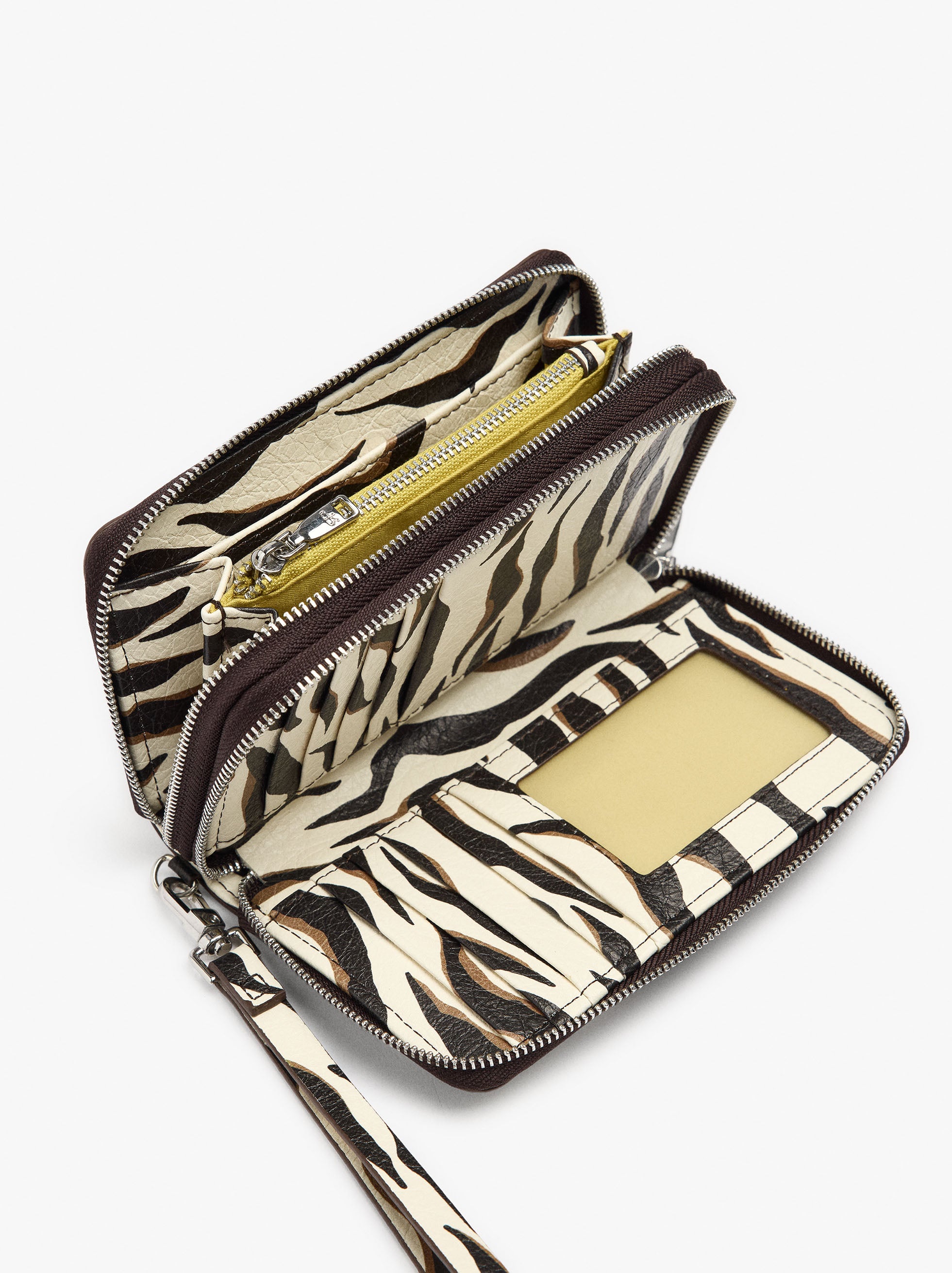Cartera Con Cierre De Cremallera Doble Estampado Animal
