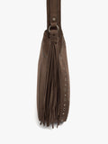 Bolso De Hombro Efecto Piel Con Flecos Y Tachuelas