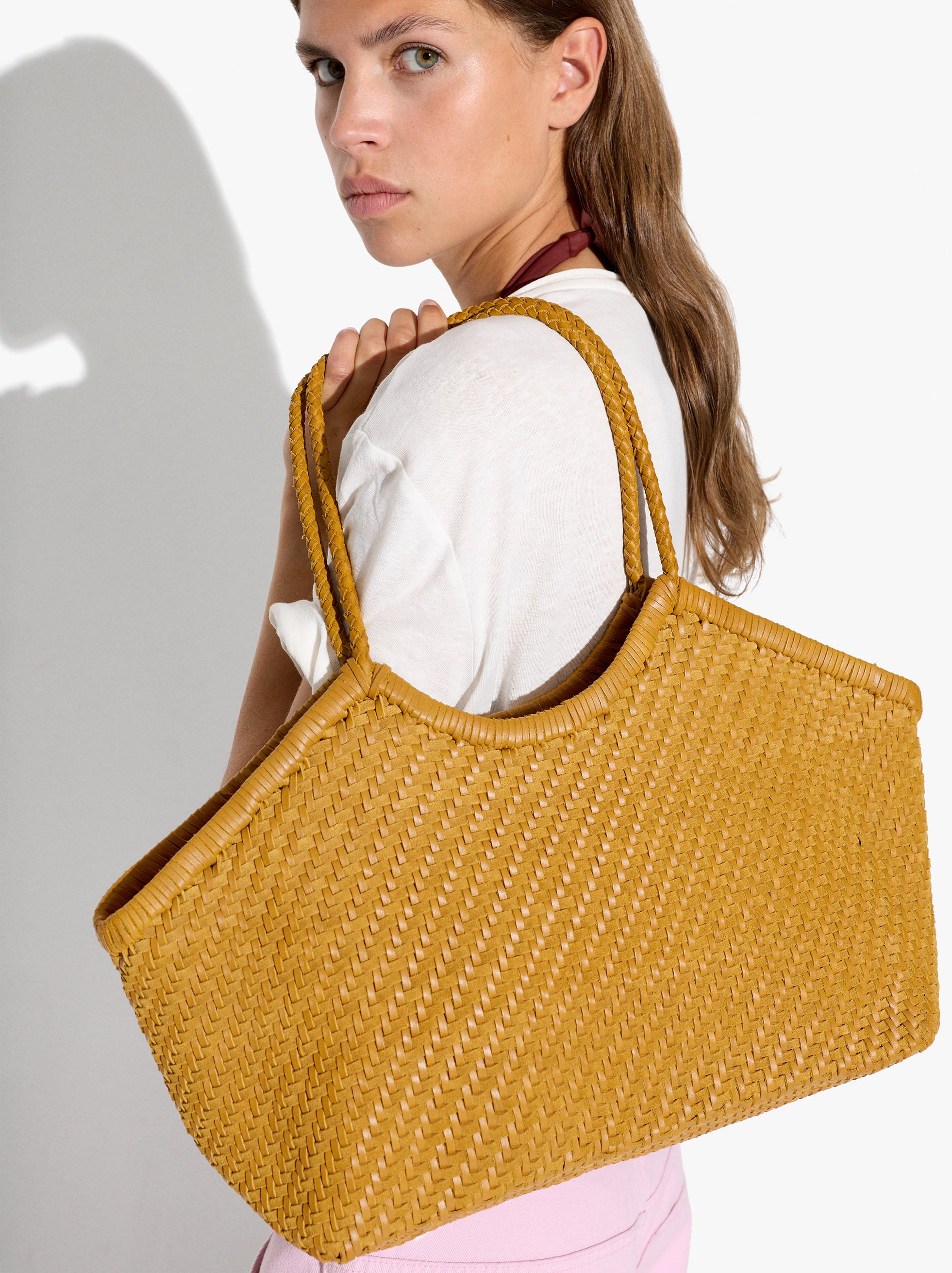 Bolso Shopper De Piel Trenzada