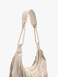 Bolso De Hombro De Piel Con Flecos