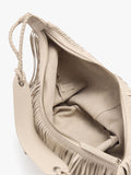 Bolso De Hombro De Piel Con Flecos