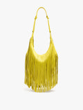 Bolso De Hombro De Piel Con Flecos