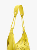 Bolso De Hombro De Piel Con Flecos