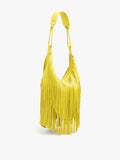 Bolso De Hombro De Piel Con Flecos