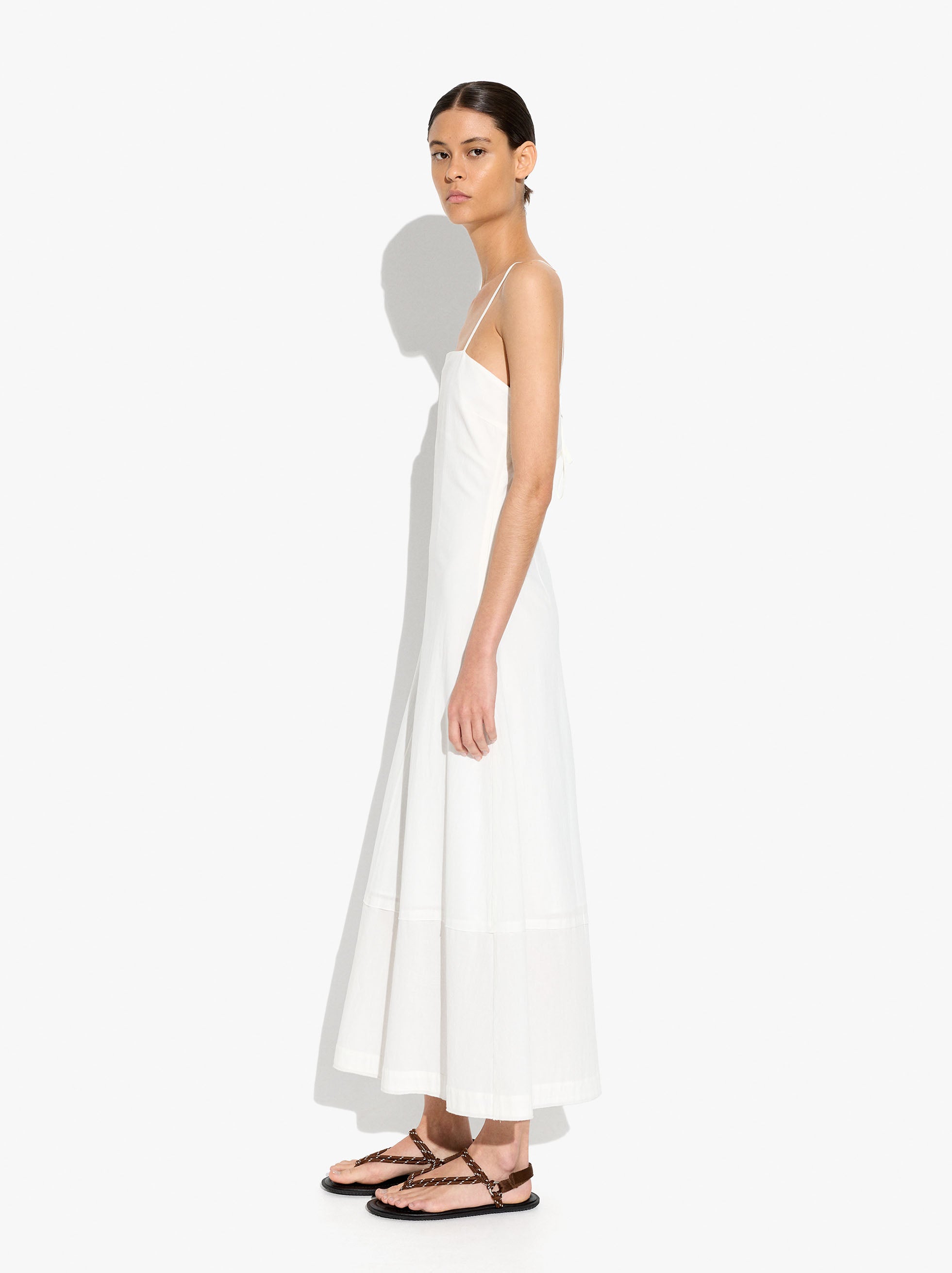 Vestido Liso Con Tirantes 100% Algodón