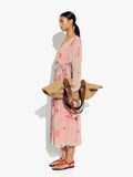 Vestido Midi Estampado Con Drapeado Y Nudo