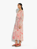 Vestido Midi Estampado Con Drapeado Y Nudo
