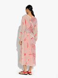 Vestido Midi Estampado Con Drapeado Y Nudo
