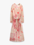 Vestido Midi Estampado Con Drapeado Y Nudo