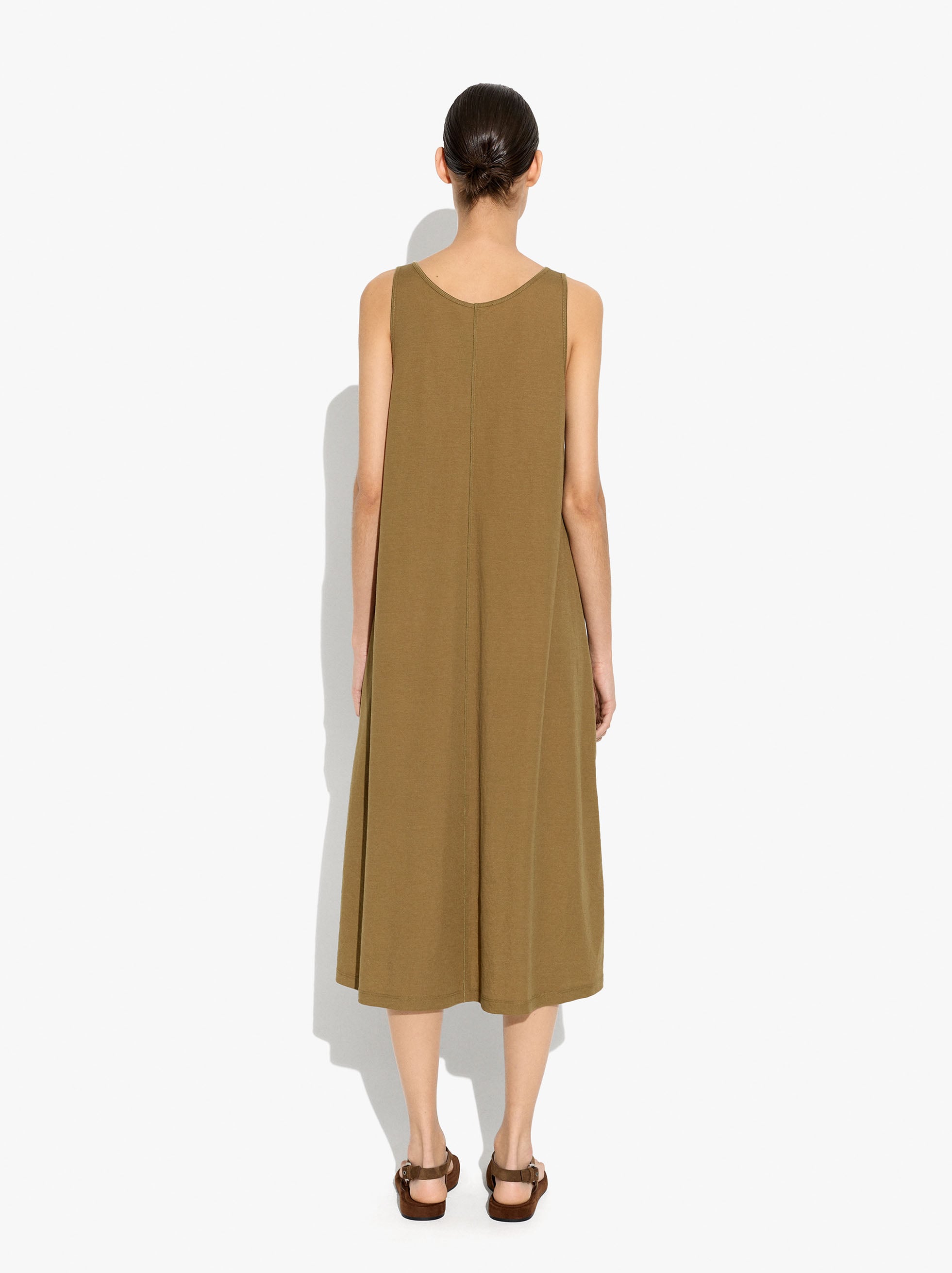 Vestido Midi Liso Y Fluido